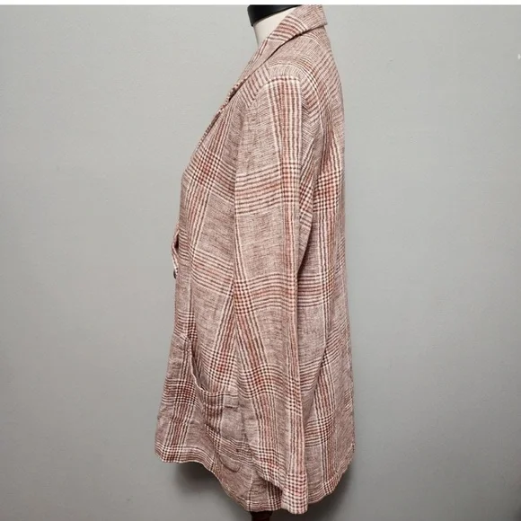 J. Jill Women's Beige Plaid Blazer sze Large Petite - Picture 5 of 9